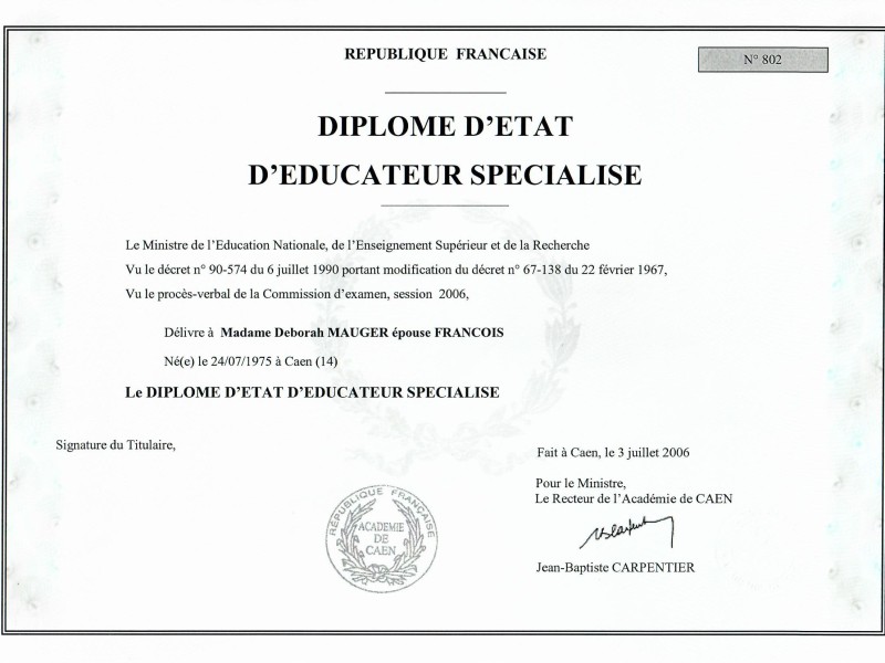 Diplôme d'Etat d'Educateur Spécialisé