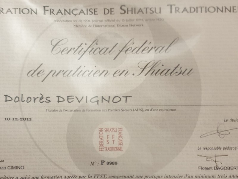 Certificat fédéral de praticien shiatsu