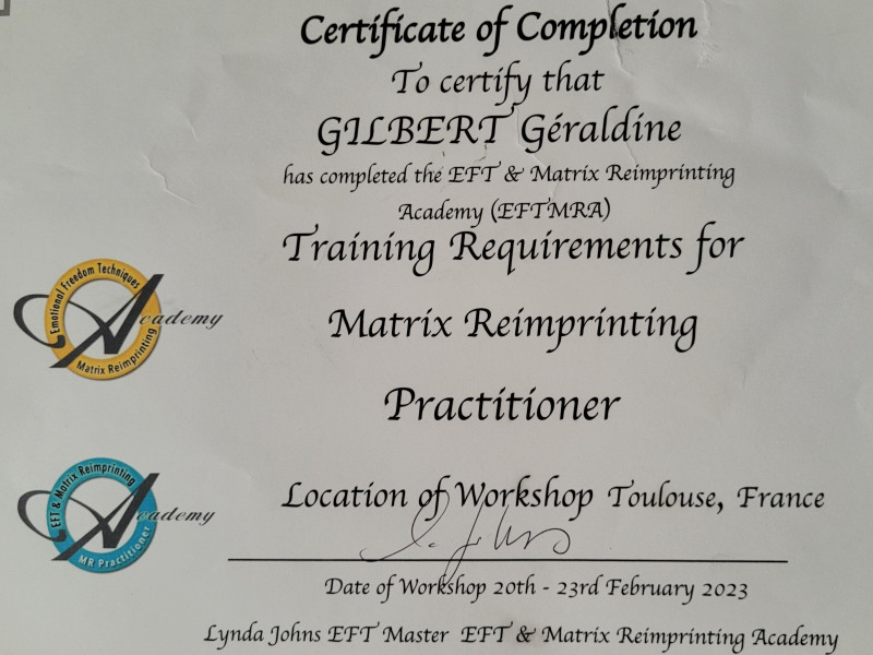 Certificate of completion