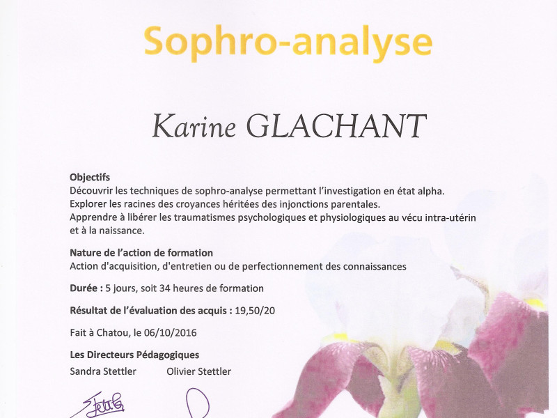 diplôme de sophro-analyse